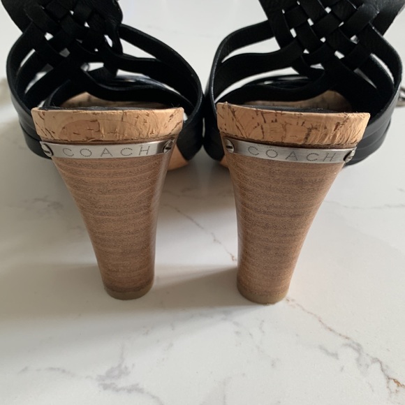 Coach Black Leather Sandals - Picture 3 of 7